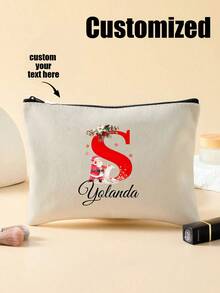 Custom Pink Butterfly & Floral Breast Cancer Awareness Makeup Bag, Lightweight Polyester Cosmetic Storage Pouch, Personalized Name Travel Toiletry Organizer - Multicolor - View 5