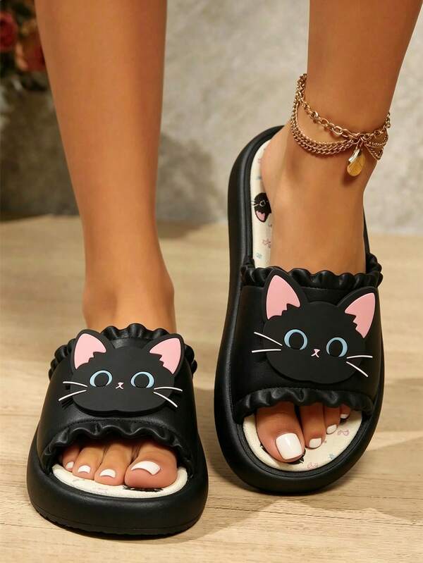 Cute Cartoon Slippers, Thick Sole Comfortable, Lightweight Soft, Non-Slip Wear-Resistant Indoor/Outdoor Couple Slippers, Summer Outdoor Casual Beach Sandals