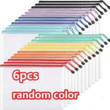 6/24pcs Colorful Waterproof Zipper Storage Bags A4/A5/A6, Multi-Purpose Stationery Office Supplies Board Game Cosmetics Storage Bags, Suitable For Travel, School, Office Supplies, Back To School Supplies, School Essentials, Meeting Documents Invoice Storage, Perfect For Back To School, Mother's Day, Father's Day, Teacher's Day, Nurse's Day Gifts - Multicolor - View 9