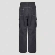 Adidas 三葉草工裝風多口袋男褲新款運動褲寬鬆闊腿工裝直筒褲梭織長褲 - 碳黑 - 查看 6