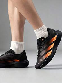 adidas Adizero Evo SL 舒適經典黑橙色增高跑步鞋 男款 - 黑橙色 - 查看 1