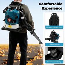 Backpack Leaf Blower 4 Stroke - Gas Powered Blower, Choke Switch, Fuel Funnel And Spoon Included, For Yard, Lawn, Garden, Blue - Default - View 5