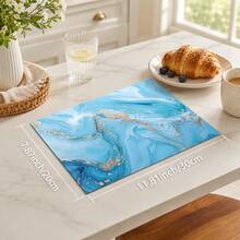 1 pieza Alfombrilla de drenaje de cocina de tierra de diatomeas con patrón de mármol azul & blanco y dorado, alfombrilla absorbente de secado rápido y antideslizante para cafetera y alfombrilla de secado de platos, adecuada para encimera de cocina y mesa de comedor - Multicolor - Ver 8