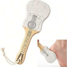 Unique Guitar-Shaped Foot Brush With Natural Bamboo Handle, Portable Handheld Exfoliating Foot Care Tool, Practical Home Daily Foot Care Accessory - Apricot - View 6
