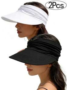 2pcs Women's Wide Brim Sun Hats, UV Protection, Suitable For Sports, Beach, Golf, Hiking - 2-pack - View 17