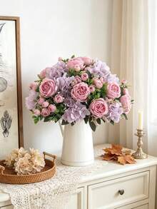 1 Buket Bunga Peony dan Hydrangea Buatan, Sempurna untuk Dekorasi Rumah, Dapur, Musim Gugur, Luar Ruangan, Meja, dan Pernikahan, Plus Cocok Sebagai Hadiah untuk Wanita atau untuk Dekorasi Kembali ke Sekolah dan Halloween - Berwarna merah muda - View 6