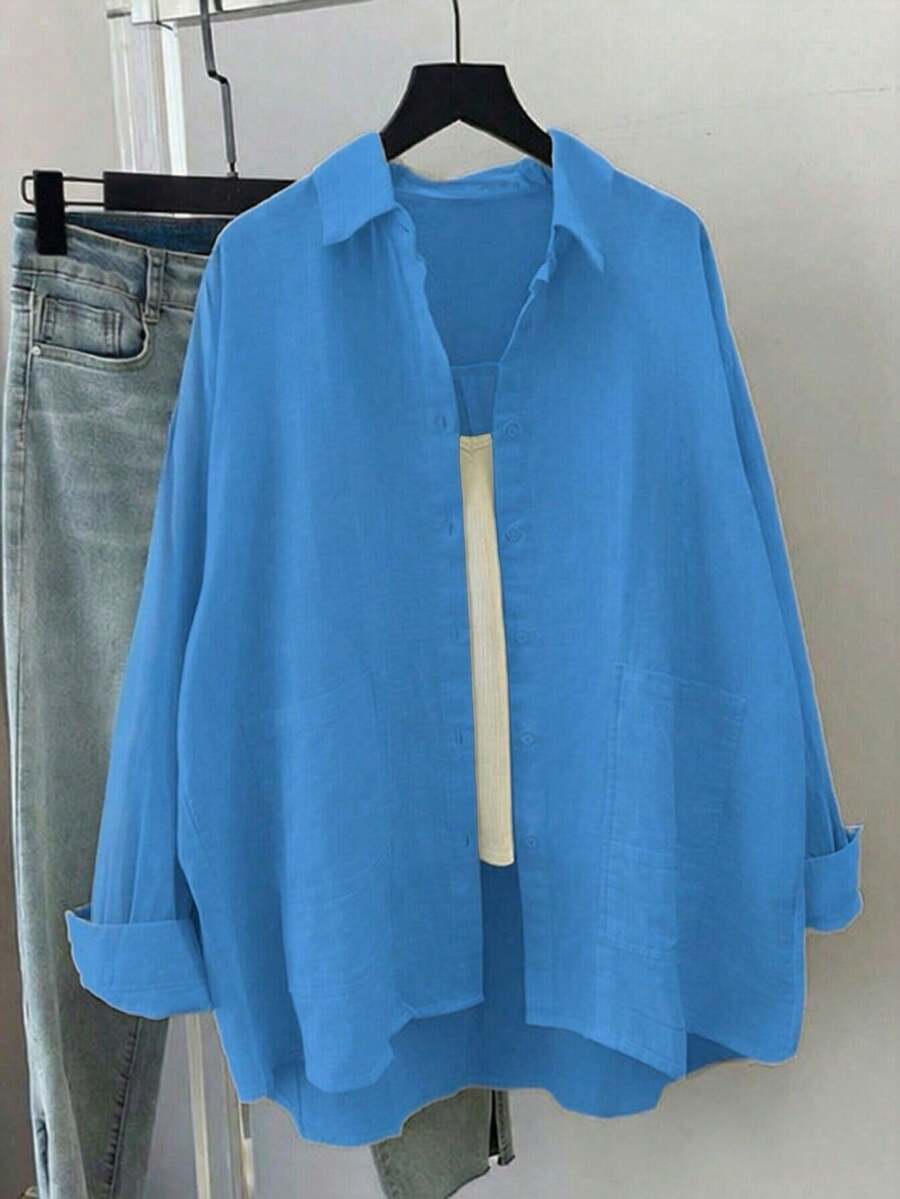 Women Blouses & Shirts - 寶藍色 - 查看 1