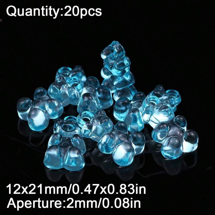 20pcs Colorful Transparent Half-Face Bear Pendants DIY Jewelry Making Beaded Accessories Materials - Half-face Bear - View 14