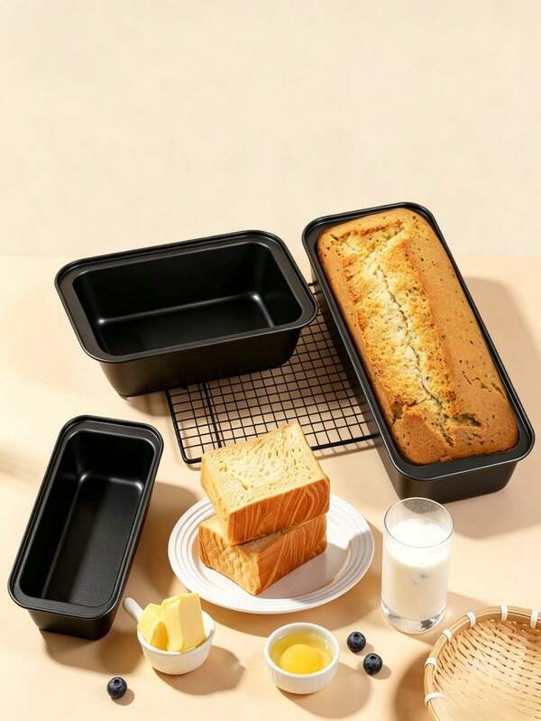 Molde rectangular de acero al carbono antiadherente para pan de molde, pastel, tostadas, pastel de carne y brownies