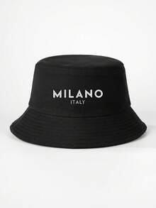 1 buah Topi Ember Unisex Motif Huruf MILANO, Cocok Untuk Perjalanan Luar Ruangan, Liburan Pantai, Perlindungan Matahari, Liburan dan Paduan Mode Kasual, Hadiah Liburan Terbaik - MultiWarna - View 11