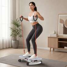 Adjustable Waist Twisting Board & 330LBS Capacity Ab Trainer, Silent Home Gym Equipment For Core/Waist Exercise, Unisex Fitness Twist Machines - Grey - View 4