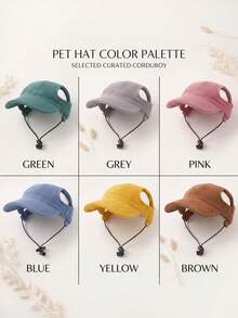 Customizable Dog Hat With Ear Holes, Personalized Cute Windproof Sun Hat, Exposed Ear Design, Anti-Shedding, Adjustable Sun Protection, Suitable For Small Pet Dogs For All-Year Outdoor Wear - Multicolor - View 7
