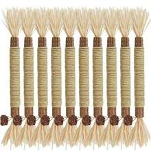 3/6pcs Cat Chew Sticks, Made Of Cat, Raffia, Gallnut And Hemp Rope, For Dental Cleaning And Chewing. Dental Cleaning Toy For Kittens, Indoor Entertainment For Bored Cats - Black - View 6