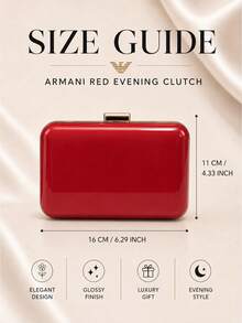 Giorgio Armani 阿瑪尼紅色晚宴手拿包,單件發售,亮面硬殼容量適中,精緻典雅,適合宴會出行送禮 - 紅色 - 查看 11