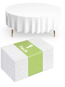 10 Paquetes de Manteles de Plástico Blanco, Manteles Redondos Desechables de Gran Capacidad (84 Pulgadas), Manteles Rectangulares (54 X 108 Pulgadas), Manteles Blancos Premium para Fiestas - Multicolor - Ver 22