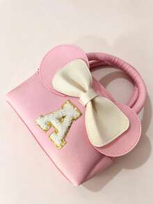 1pc Women's Pink Bow Letter A Handbag - Pink - View 4
