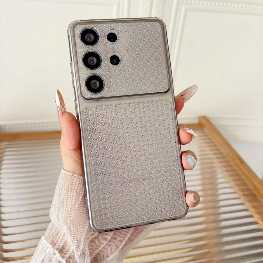 1 buah Casing Ponsel SAM S24 ULTRA Motif Berlian Berkilau Kompatibel dengan Apple S24/S25 Transparan A55 Soft Shell A36 - Grey - View 1