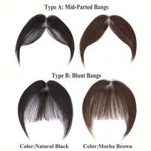 Real Human Hair Forehead Topper Clips In Hair Bangs With Temple Lace Base Hair Frontal Curtain Realistic & Breathable Hair Fringe Hand Knotted Lace Hair Pieces For Women - Multicolor - View 6