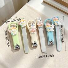 2pcs/1set Cute Rabbit Shaped Exfoliating Nail File And Nail Clipper Set, Reusable Stainless Steel Grinding Bar, Dead Skin Removal Polishing Strip, Washable Nail Surface Repair Pen, Nail Shape Trimming - Multicolor - View 11