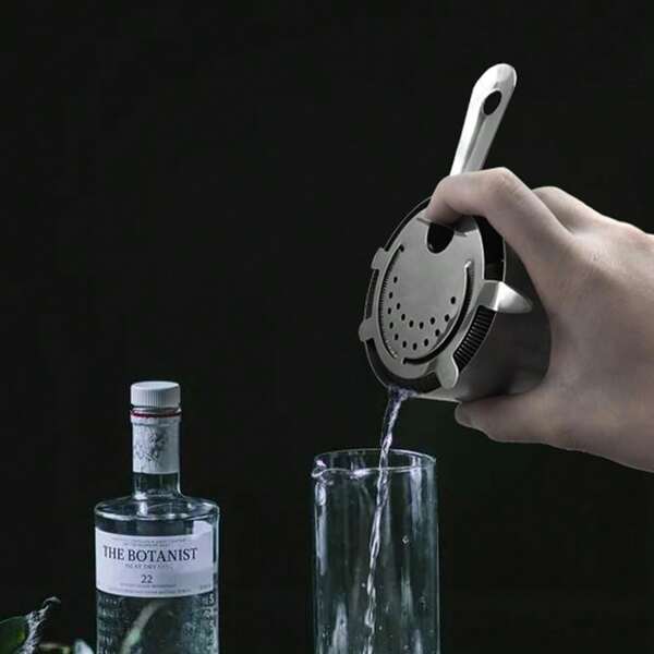 Colino per cocktail in acciaio inox, strainer professionale a 4 punte con molla a 100 fili, attrezzo barman per preparazione drink Descrizione completa SEO