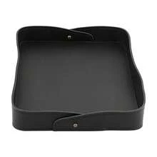 Bandeja Porta Papel A4 Couro Organizador Mesa Escritório – Brilharte - Preto - Visão 3