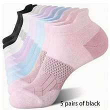 1/5/10 Pairs Women's Sports Sweat-Absorbing Breathable Socks, Suitable For All Seasons, Comfortable And Breathable Design, Applicable For Sports And Business Casual - Multicolor - View 15