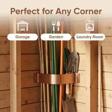 Wall-Mounted Corner Tool Storage Rack, Drill-In Pole Organizer, Suitable For Garage, Workshop, Yard - A - View 6