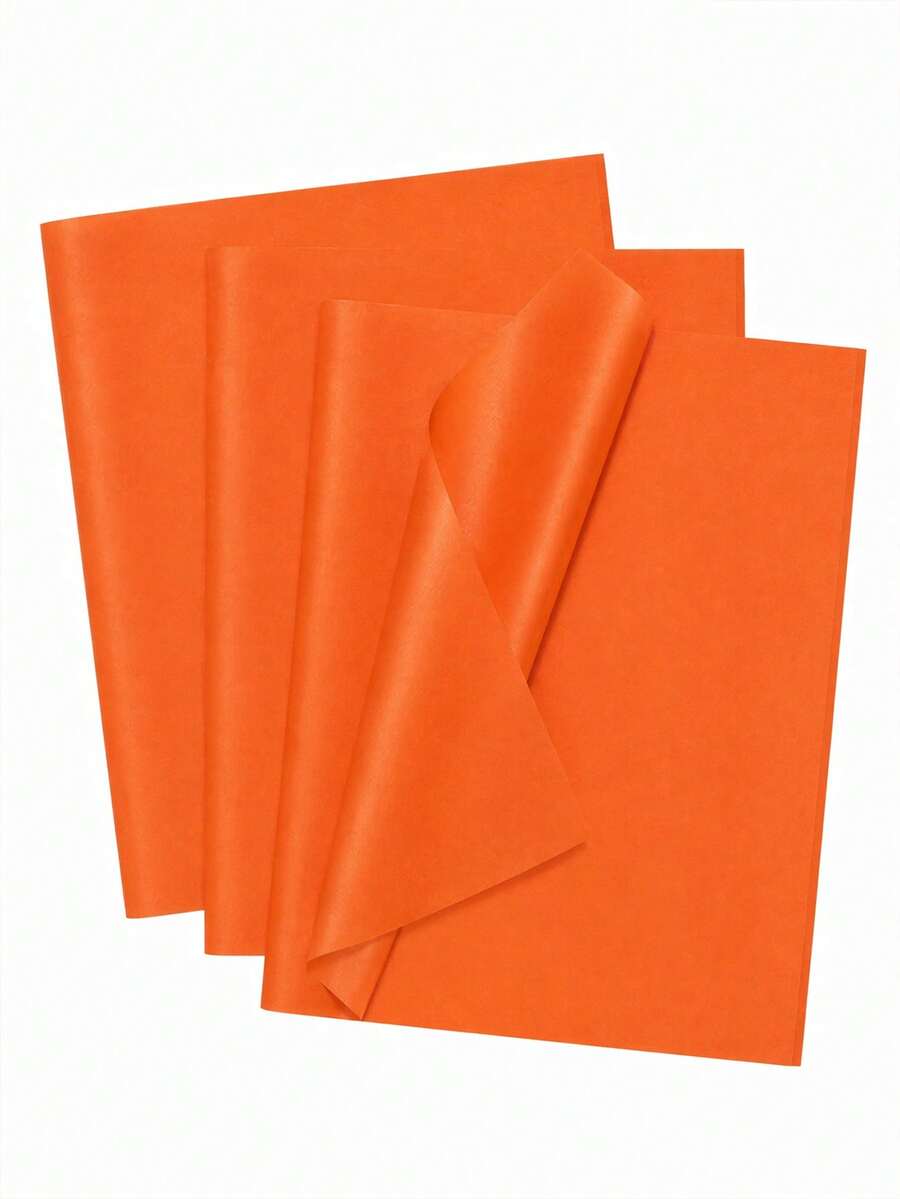 5/15/25/35 Sheets Warm Orange Patterned Tissue Paper, Suitable For DIY Crafts, Party Favors, Bouquet Wrapping, Clothing Packaging And Birthday Gift Decoration - Warm Orange - View 1