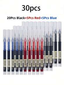 30 Stücke 0,5 mm Schnelltrocknende Flüssigtinte Neutralstifte, Schwarz Blau Rot Schüler Büro Schreib Hausaufgaben Prüfungs Unterzeichnungsstifte, Schüler Schreibwaren, Schulbedarf, Geeignet für Büro Schreibwaren, Schulklassenzimmer Nutzung, Schulbedarf, Schulanfang Essentials, Schulanfang Saison, Schulanfang Geschenke, Belohnungsgeschenke, Schulanfang Saison, Schulanfang - Mehrfarbig - Übersicht 12