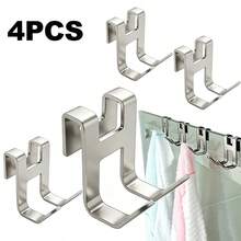 1/4pcs No-Drill Iron Hooks, No-Damage Adhesive Over Door Back Rack, Universal For Bathroom, Kitchen, Cabinet, Hang Towels, Clothes, Bath Balls, Razors, Space-Saving Storage Hooks, Multi-Purpose Removable Adhesive Wall Door Hanger Organizer - View 12