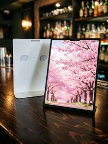 6個裝 4 X 6 英吋壓克力告示牌架，傾斜背板桌面傳單菜單展示架，婚禮桌號牌，家庭聚會，適用於商業、商店、餐廳 - 查看 3