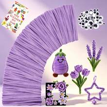 [131pcs Handmade Set]100pcs Solid Color Pipe Cleaners + 30pcs Googly Eyes + 1 DIY Tutorial Book, Soft Chenille Stems, Suitable For Handmade Flowers, Holiday Decorations, Home Desktop Decor, Seasonal Party And Holiday Gift DIY Craft Materials - Pipe Cleaner Set - View 15