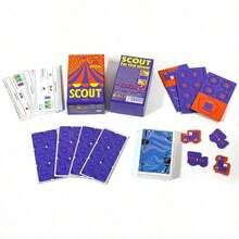1pc Scout Playing Cards & Chessboard Fun Game Set For Couples, Parties - Burgundy - View 4