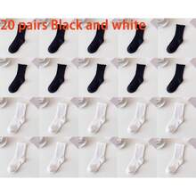 1/3/5/6/8/10/20 Pairs Women's Solid Color Ruffle Edge Minimalist Fashion Versatile Comfortable Soft Socks, Suitable For Daily Wear, With Ruffle Edge, Suitable For Spring, Autumn, Winter, Beautiful Charming Cute, Suitable As Gifts For Students And Friends - Multicolor - View 21