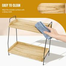 Coffee Station Organizer For Countertop 2 Tier Coffee Bar Accessories Wooden Kitchen Storage Detachable Design Non Slip Silicone Caps Easy Assembly - View 6