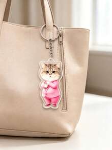 Customized Purple Acrylic Pet Keychain Set, Personalized Cute Pet Keychain, Can Be Used As Packaging Decoration, Suitable As Birthday Gift For Dog Lovers - Multicolor - View 4