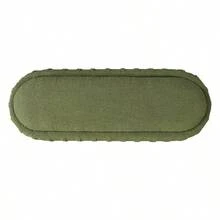 Upholstered Ottoman, Oval Shape - Olive Green + Boucle + Foam + Solid Wood+MDF1 - View 10