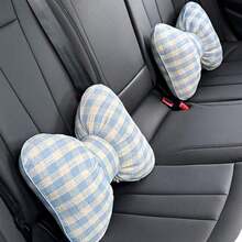 1PC Car Headrest And Lumbar Support, Plaid Bow Ribbon Seat Pillow, All-Season Goddess Lumbar Support Cushion - Multicolor - View 8