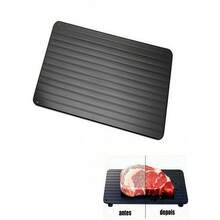 Tabua Magica Para Descongelar Alimentos, Defrost Express G Tábua Grande de Alumínio 20x35cm de Descongelar Carnes - Primicias Qiu - Preto - Visão 5