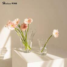 Large Minimalist Transparent Wide-Mouth Glass Vase For Hydroponic Flowers, Home Decor Creative Flower Holder - Large Badminton Shuttlecock | Transparent - View 4