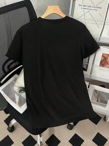 Simple T-Shirt Short Sleeve Snoopy Car Cute Top Print Casual Versatile Shirt - Black - View 2