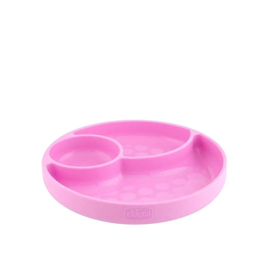 OUTLET: Chicco Take Eat Easy Menu Prato De Silicone 12m+ Rosa - Prato Dividido, Base De Sucção - Pink - View 1