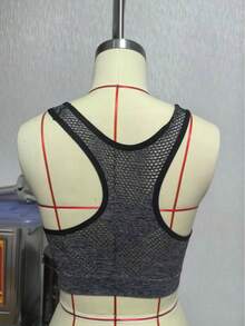 Runway Rest Wireless Tank-Style Front Zipper Sports Bra, Lightweight Push-Up Lift Bra - Black - View 8