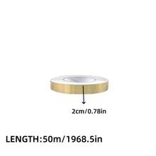 [PVC Kantenschutz] 50m/1968,5 Zoll selbstklebender Fliesenaufkleber, gebürstete goldene Metalltextur Fugenband, mit starker Kleberückseite, perfektes Werkzeug zum Abdecken und Verschönern von Wand- und Bodenfugen - A - Übersicht 14