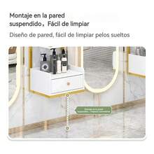 Soporte De Secadores Para Barbería Con Cajones Moderno - Dorado - Ver 10