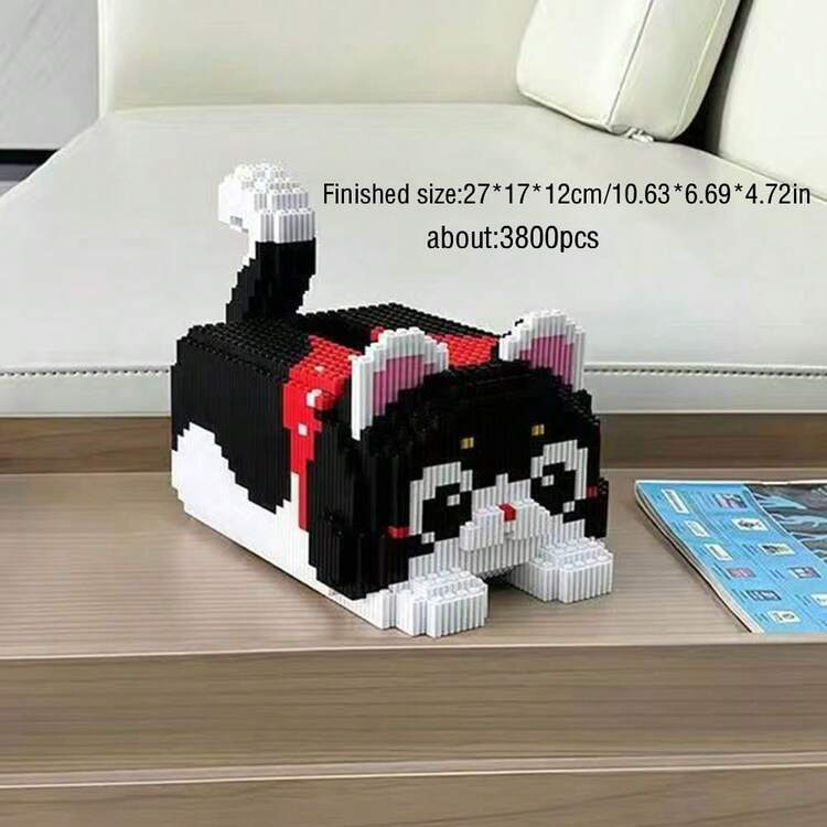 947片太空人/1011片鱷魚收納盒組裝飾品，多色貓咪組裝積木微粒積木面紙盒玩具，創意組裝禮物 - 彩色 - 查看 10