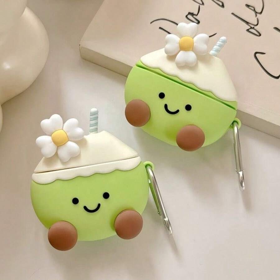 Stylish 3D Daisy Coconut Earphone Case, Soft Material Earphone Protective Cover, Decorated With Daisy, Suitable For AirPro2/Pro/4/3 Earphones