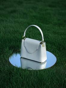 POHO Brand Customized V-Shaped Handbag Medium Size Elegant Classic Fashion, Exquisite Party Matching, Gift For Female Friends Sister Mom - Light Grey - View 7