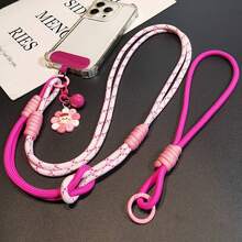 1 Buah Gantungan Ponsel Liontin Bunga Matahari Boneka Lucu Panjang Selempang Halter Dapat Dibawa di Tangan Multifungsi Dua Warna Gantungan Ponsel Panjang Selempang Dapat Dilepas Tali Kepang 3-in-1 Tali Kamera Tahan Lama Anti-Hilang - MultiWarna - View 10