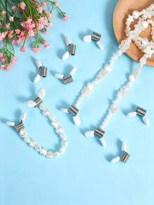 Bead Stopper Spring Clamp, Jewelry Making Bead Stopper, Spring Bead Clamp With White Handle, Creative Wire End Bead Clamp, Jewelry Making Tool To Prevent Beads From Falling, Suitable For Handmade Bracelets And Necklaces - Multiple Styles - View 2